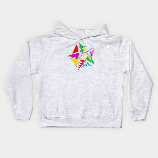 Data Art Maurer Rose | Abstract Funky Geometric Star White Kids Hoodie by aRtVerse